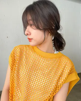 セミロング 仙田 遥のヘアスタイル