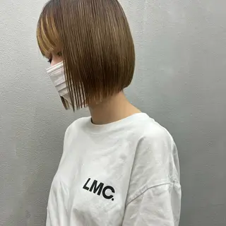 ショート カラー 🌱小顔魅せカット 透明感カラー/泉綺のヘアスタイル