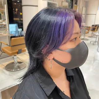 セミロング カラー nameless miichiのヘアスタイル