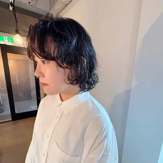 ミディアム パーマ 梅木 秀美のヘアスタイル