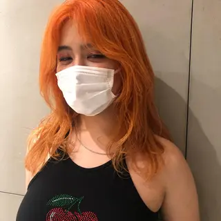 セミロング カラー 古屋 花織のヘアスタイル