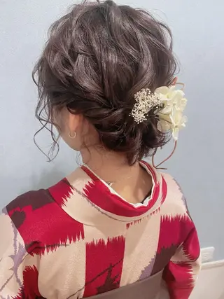 ミディアム ヘアアレンジ セットサロン      ラフテル所属・大阪/ヘアアレンジ /似合わせset💐のヘアスタイル