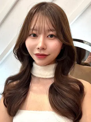 ロング カラー 山崎/ボブ縮毛矯正 レイヤー髪質改善のヘアスタイル