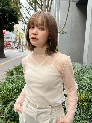 ミディアム カラー 浦和Lond 山本賢人のヘアスタイル