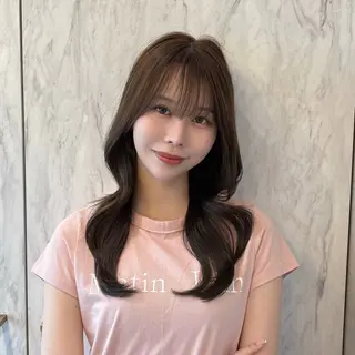 ロング カラー パーマ ヘアアレンジ メンズ キッズ 新宿/小顔レイヤー/ 顔まわり/西慶太朗のヘアスタイル