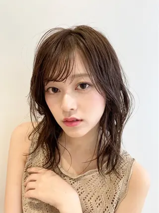 セミロング カラー 透明感/レイヤー/ 姫カット Fukuのヘアスタイル