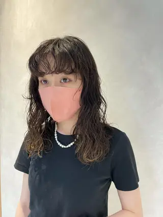 セミロング パーマ 若林 良のヘアスタイル