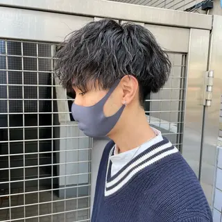 パーマ メンズ リノ🇰🇷韓国ヘア /うる艶カラー🫧‪のヘアスタイル