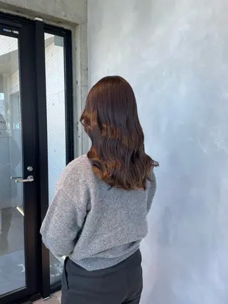 カラー 暖色/ハイトーン/ カラー/HBLのヘアスタイル