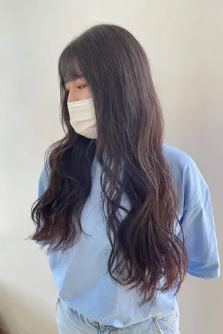 ロング カラー パーマ 間水 和樹のヘアスタイル