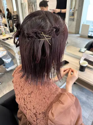 ミディアム ヘアアレンジ 女性に人気♪ はやしほのかのヘアスタイル