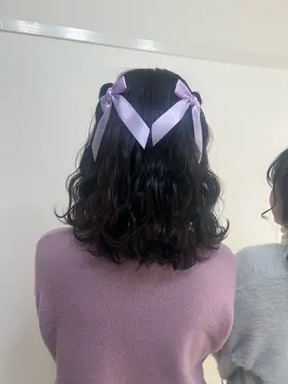 ミディアム ヘアアレンジ ヘアセット/金山 佐野 妃都美のヘアスタイル