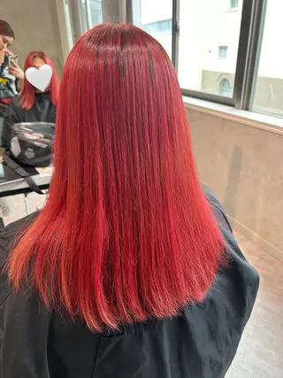 ミディアム カラー ayano🍒パーマ 暖色カラーのヘアスタイル