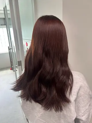 セミロング カラー 愛結 暖色カラー🎀🩰のヘアスタイル