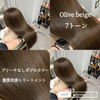 カラー 梅田/ベージュ／ 艶カラー／三宅空翔のヘアスタイル