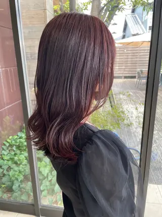 ミディアム 赤み消しカラー 🩵かりんのヘアスタイル