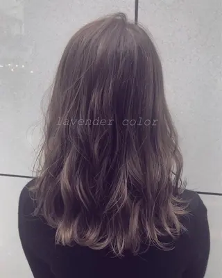 セミロング カラー 渋谷ブリーチカラー 韓国ヘアyuikoのヘアスタイル