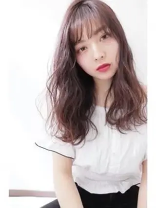 セミロング レイヤーカット・ 縮毛矯正 星野のヘアスタイル