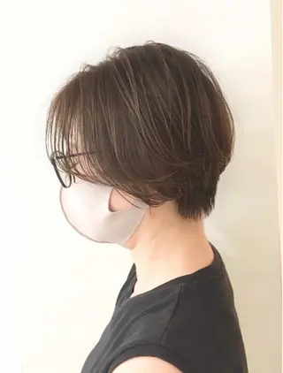 ショート カラー ヘアアレンジ Lien所属・marika / ボブ・オリーブカラーのヘアスタイル