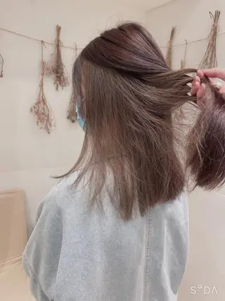 セミロング カラー はだゆうき @hadadan08のヘアスタイル