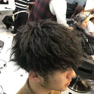 ショート カラー パーマ メンズ ベージュグレージュ 💕しゅーじ💕のヘアスタイル