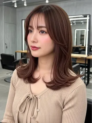 セミロング 似合わせボブ✖️ 韓国レイヤー✨小関のヘアスタイル