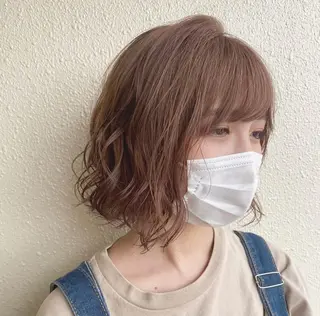 カラー すぎもと さき⚡️ 朝ラク・*パーマのヘアスタイル