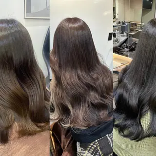 ロング カラー 名古屋栄♡PELE 上品な透明感ベージュのヘアスタイル