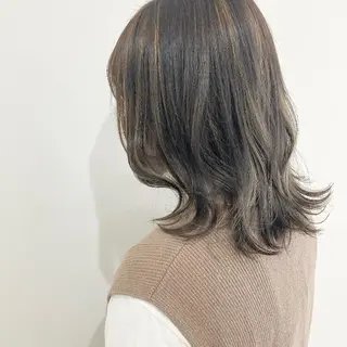 ミディアム カラー お洒落パーマ/ 艶カラー/michiのヘアスタイル