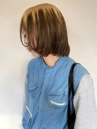 ショート カラー 髪質改善ｶﾗｰ ｹｱﾌﾞﾘｰﾁ/ﾀﾑのヘアスタイル