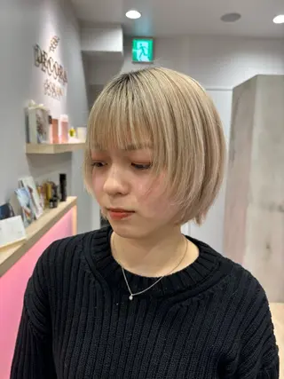 ショート カラー メンズカット ボブ/米崎駿也のヘアスタイル