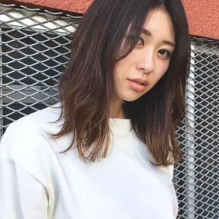 セミロング カラー 上川 美幸のヘアスタイル