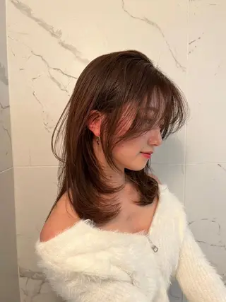 ミディアム カラー レイヤー/艶カラー /韓国ヘア/高松のヘアスタイル