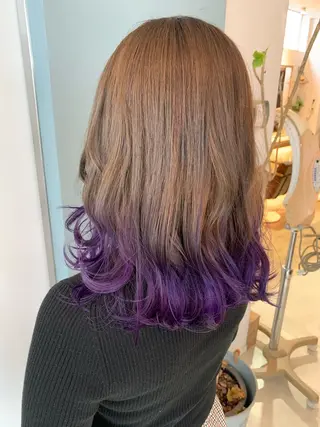 セミロング カラー 船津武俊 フナツタケトシのヘアスタイル