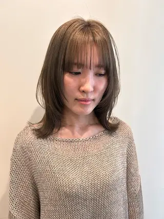 ミディアム カラー Luce所属・うる艶/韓国風　奈良 優輝のヘアスタイル