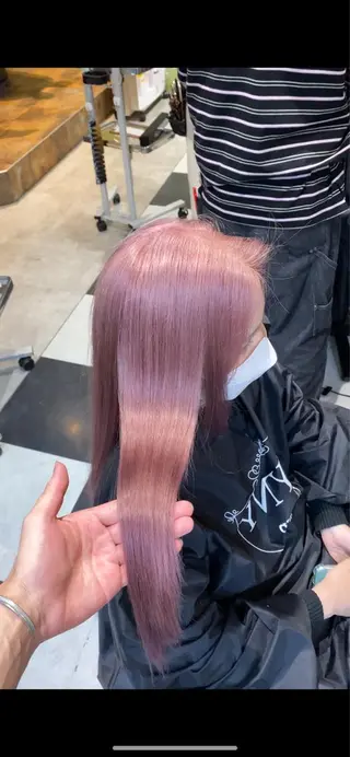 ロング 透明感ブリーチ/ メンズパーマのヘアスタイル