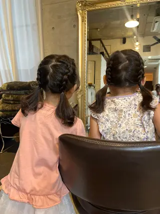 ミディアム ヘアアレンジ キッズ オリーブ/グレージュ 💐🤍理保のヘアスタイル