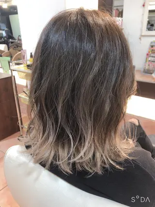 ミディアム カラー 💙あかみね 💙(mine)のヘアスタイル