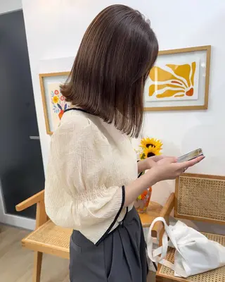 ミディアム カラー あおやぎ ななのヘアスタイル