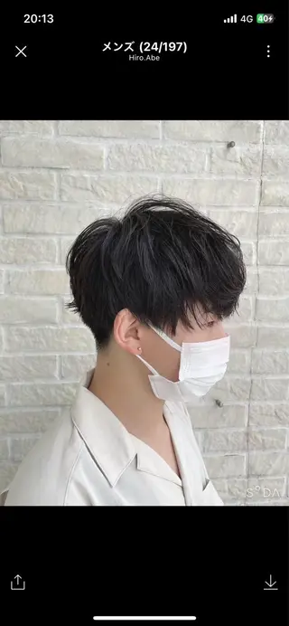 ミディアム 成瀬メンズ パーマ清水大隼のヘアスタイル