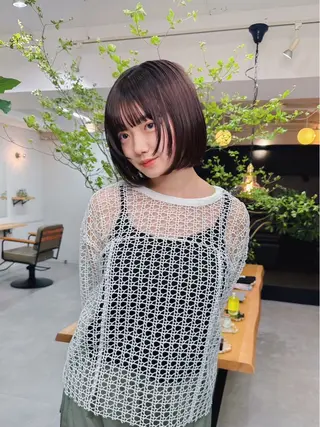 ショート カラー パーマ＊ 顔まわり似合わせのヘアスタイル