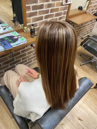 ロング カラー パーマ 國分 伸也のヘアスタイル