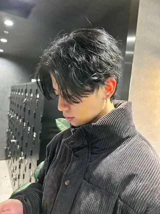 ミディアム パーマ メンズ 🐺森 雄飛/メンズ 韓国ヘアのヘアスタイル