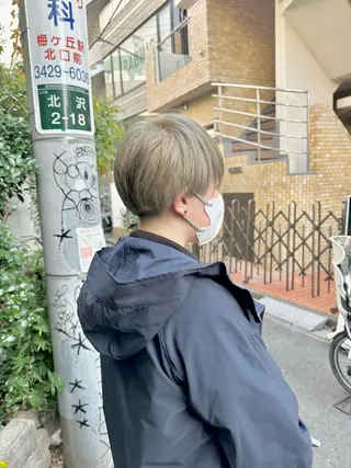 ショート カラー 髪質改善/縮毛矯正/ 艶カラー/内山翔太のヘアスタイル