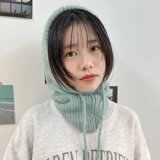 ミディアム ダブルカラー/韓国 ヘア/さわのあかねのヘアスタイル