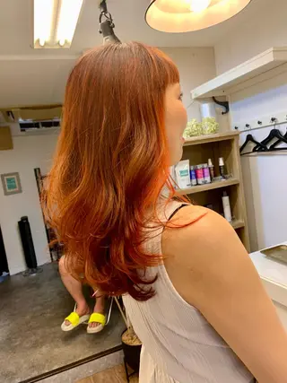 セミロング カラー メンズパーマ shell 宮下のヘアスタイル