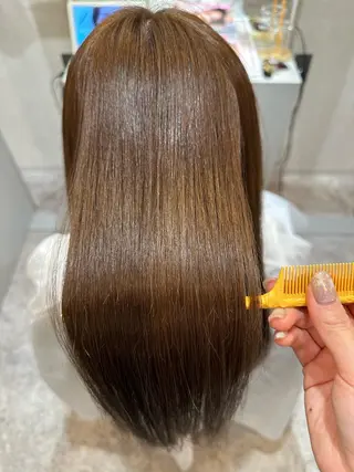 セミロング カラー パーマ 韓国風🫧髪質改善 Bonheur辻結凪のヘアスタイル