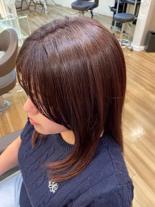 セミロング カラー HONOKA 縮毛矯正/艶カラーのヘアスタイル