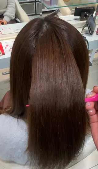 ミディアム 縮毛矯正 ゆきのヘアスタイル