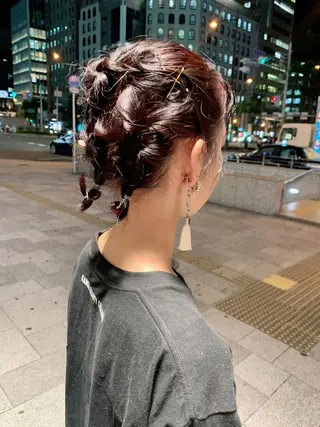 カラー ヘアアレンジ 桃果 momokaのヘアスタイル